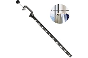 Sekonow Clamp-on Clothes Drying Rack, No-Drill Foldable Laundry Drying Rack Clothing Wall Mounted, Indoor Outdoor Strong Load-Bearing Steel Laundry Hanger Dryer Rack for Balcony Window, 1 Pack