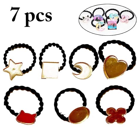 Outgeek 7pcs Hair Rope Diy Assorted Type Ponytail Holder Hair Tie
