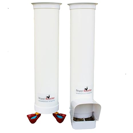 Royal Rooster Duck Feeder With Rain Cover And Twin Valve Cup