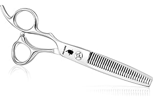 SMITH CHU Left Handed Hair Thinning Scissors - Barber Shears for Left Hand Person - 6.0" Japanese 440 C Stainless Steel Left Handed Blending Shear - Handmade Lefty Hair Scissor