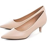 Women's Low Kitten Heel Pumps Classic Fashion Dress Pumps Simple Heeled Shoes for Office Work