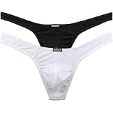 iKingsky Men's Silky Thong Sexy T-Back Mens Underwear Low Rise Stretch Underpanties