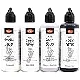 VIVA DECOR Sock Stop 4 x 3.04 fl oz - Clear, Black, White, Gray - Non-Slip Fabric Paint | Perfect for Socks, Rugs, and Bath Mats | Washable Up to 86°F | Odor-Neutral and Silicone-Free