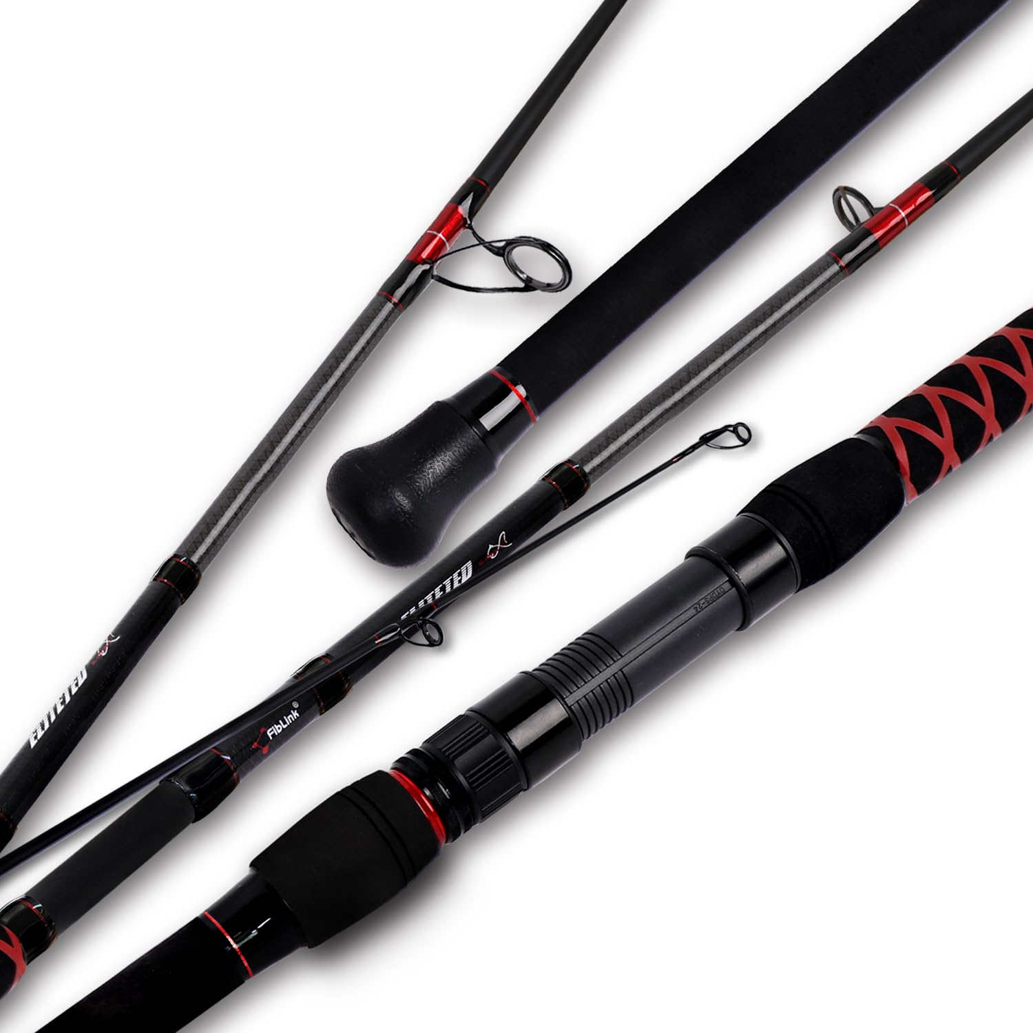 Photo 1 of (USED/FAIR) (UNABLE TO TEST TOTAL FUNCTIONALITY) Fiblink Surf Spinning Fishing Rod 2-Piece/3-Piece/4-Piece Carbon Fiber Travel Fishing Rod 