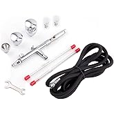 TIMBERTECH Airbrush Kit, Multi-Purpose Airbrush Kits, AG-183K Dual-Action Gravity Feed with 0.3/0.5/0.8mm Needles, 2/5/13CC F