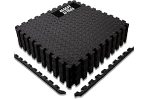 PULNDA Puzzle Exercise Mat 1/2 Inch Thickness, 24'' x 24'' EVA Foam Floor Tiles, 12 Tiles Protective Flooring Mats Floor Interlocking Foam Gym Floor Mats for Home Gym Equipment Covers 48 SQ FT