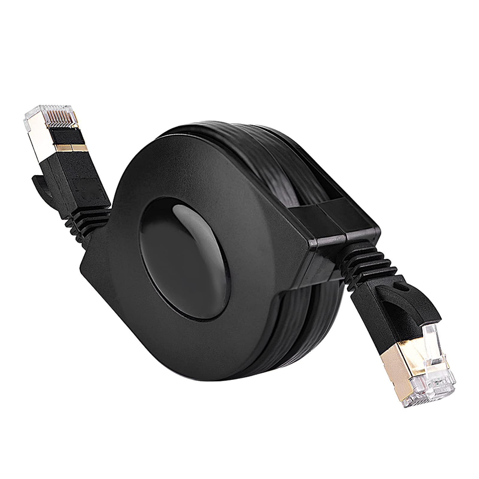 KIKYO RJ45 Lan Cable, Black Retractable Lan Cable, Professional Cable for Lan