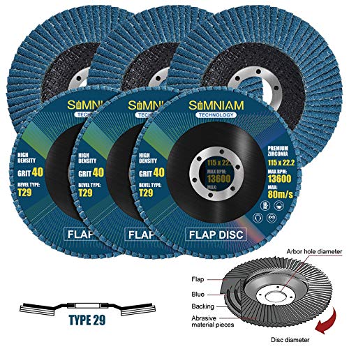 SIMNIAM 20 Pack Sanding Disc 4.5" x 7/8", High Density Type 29