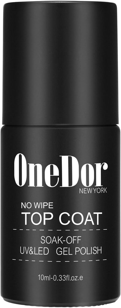 OneDor Gel Top Coat & Base Coat Soak Off Polish Set Kit, UV Led Cured Required (No Wipe Top Coat & Base Coat): Health & Personal Care