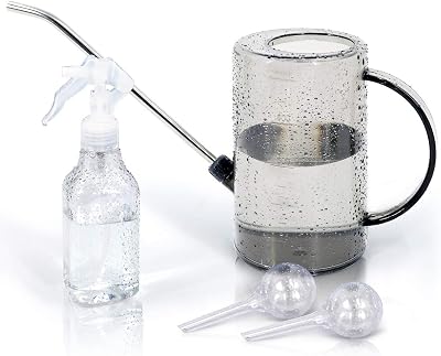 Jardineer Plant Watering Can Indoor 1L Long Spout Spray Bottle Globe Grey