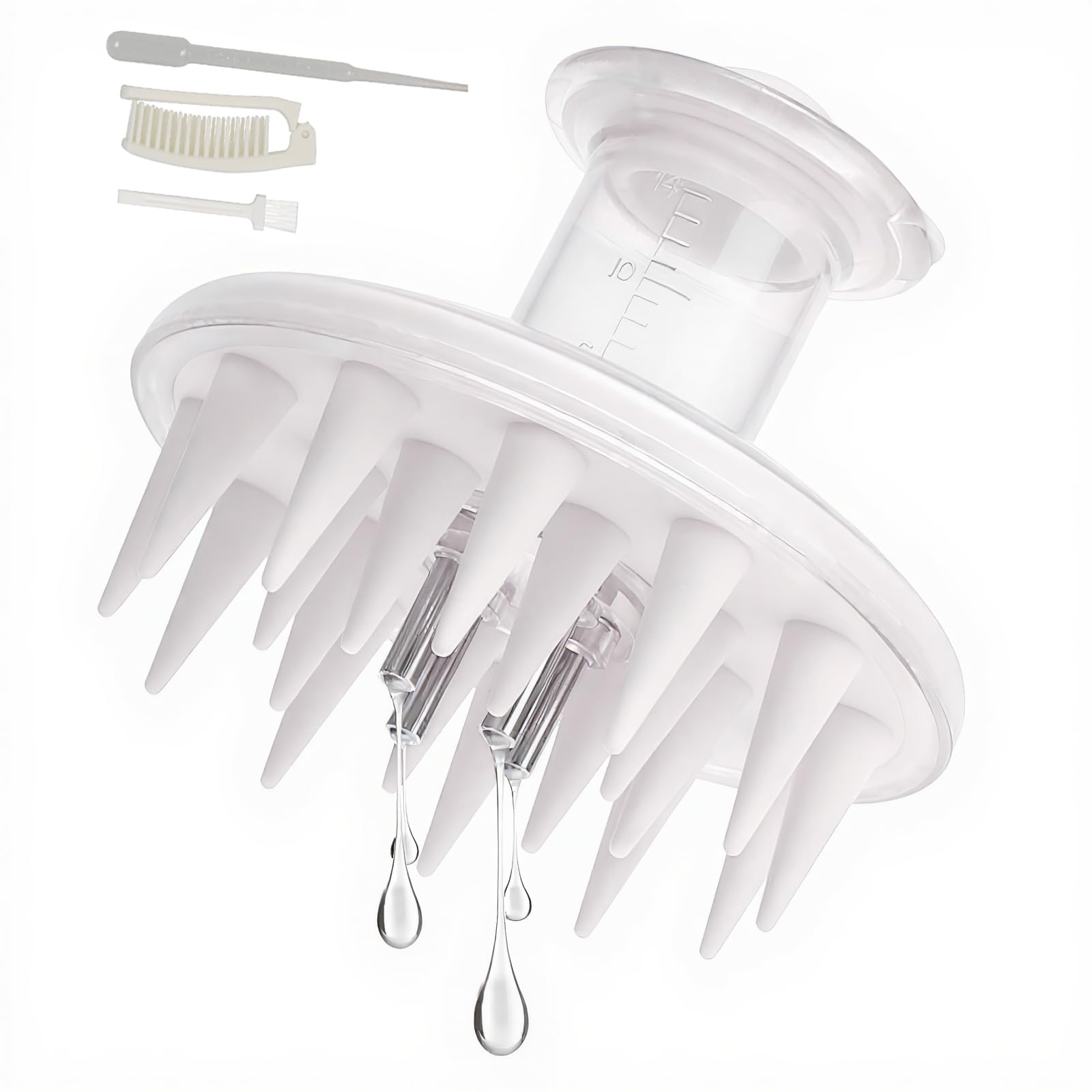 Photo 1 of ?2 in 1 Hair Oil Applicator?Fast Application Scalp Massager Brush & Hair Growth Oil Applicator - Leakproof Minoxidil Brush with Soft Silicone Tips for Faster Results, Stress Relief & Dandruff Removal