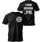 Bulk Custom T Shirts Design Personalized T Shirts Tee Add Text Photo Logo | Bulk Custom Shirts for Men Women Customized Cotton T shirts Tee Gifts for Business,Corporate,Team and Everyday Wear
