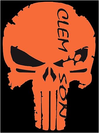 Firehouse Graphics Punisher Skull Clemson Tigers Paw Decal Sticker
