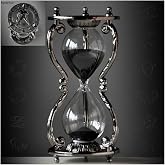 Black Antique Decorative Hourglass Sand Timer - 30 Minute, Unique Vintage 12 Constellations Metal Art Hour Glass for Office Desk Home Decor - Birthday Gift,Aquarius