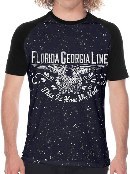Amazon Florida Georgia Line Tour 2019 Men Short Sleeve Baseball T Shirt Comfortable Printed 