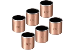 Kozelo 6pcs 2225 Sleeve Bearings - [22mm Bore Dia x 25mm OD x 25mm Length] Wrapped Oilless Bushings for Sliding Movements of Machinery Use