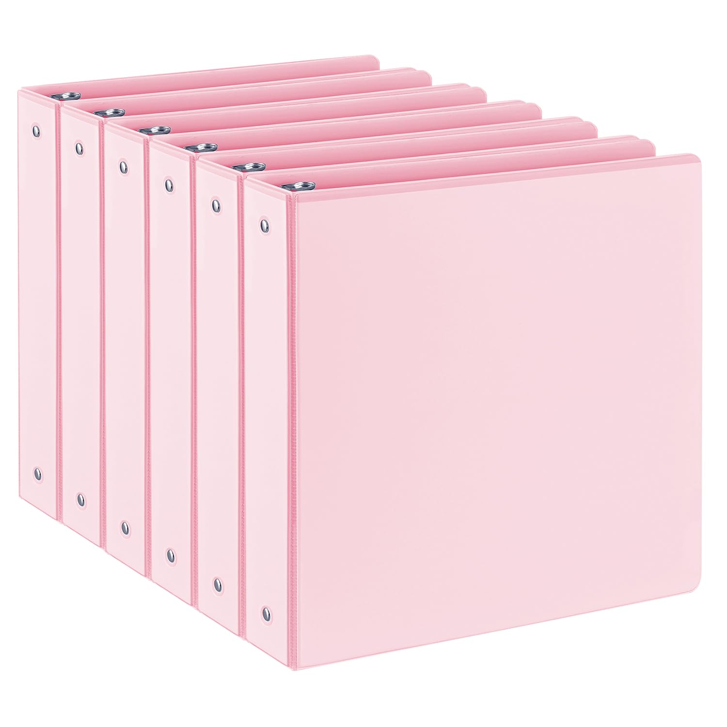 Photo 1 of 1.5-inch 3 Ring Binder with 2 Pockets, Premium 1.5'' Binders Holds US Letter Size 8.5'' x 11'' Paper - Versatile Binders for Office, Home, and School Use, 6 Pack (1.5-inch Pink)