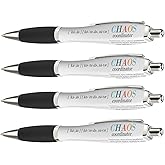 ANINKABOVE Chaos Coordinator Gifts - Funny Manager Pen 4 Pack – Snarky Ballpoint Pens– Sarcastic Office Gift for Manager – Motivational Pen Set