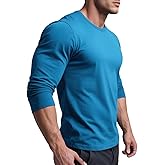 NEYOUQE Mens Long Sleeve Tee Shirts Casual Cotton T-Shirts Fall Winter Tops Plain Tshirts for Men Trendy Work Shirt Top