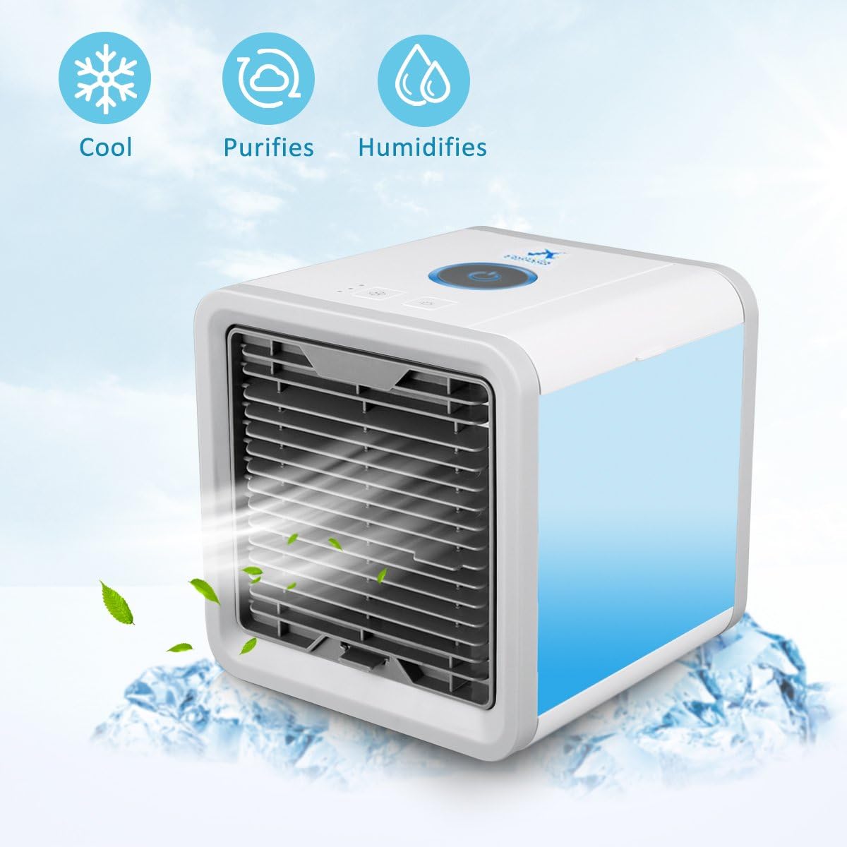 Personal Space Air Cooler, 3 in 1 Portable Cooler Air Humidifier & Purifier 2018 Update with 7 Colors Lights