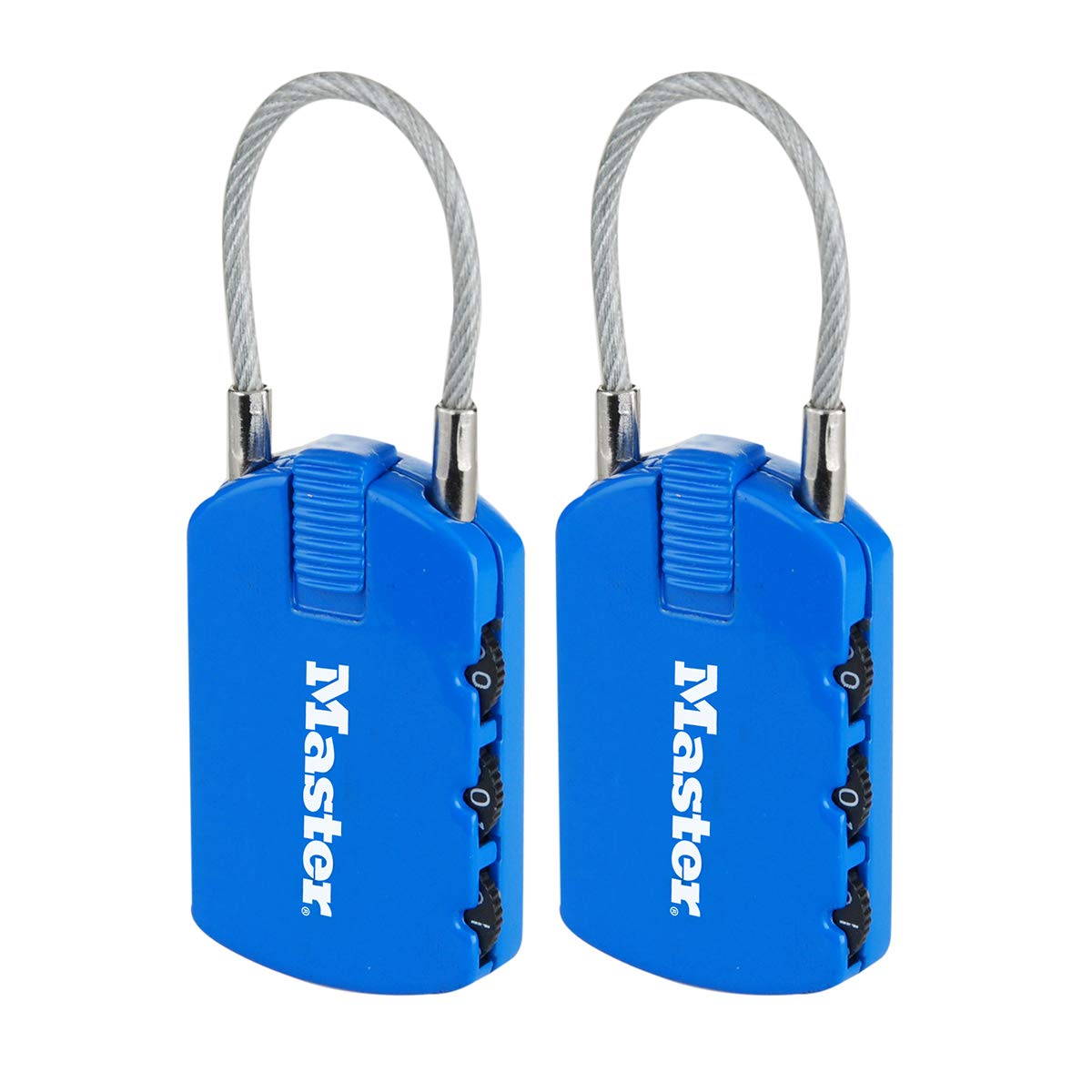 Master Lock 4684EURTCOL Pack of 2 Combination Padlocks with Address Tag, Random Color, 6,5 x 3 x 1,1 cm