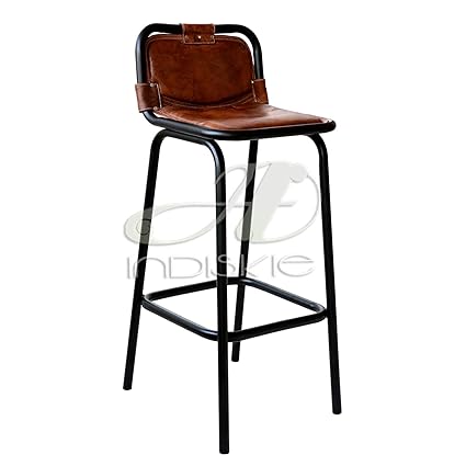 Indiskie Vintage Industrial Bar Counter Leather Iron Stool Restaurant Furniture Stools & Chairs