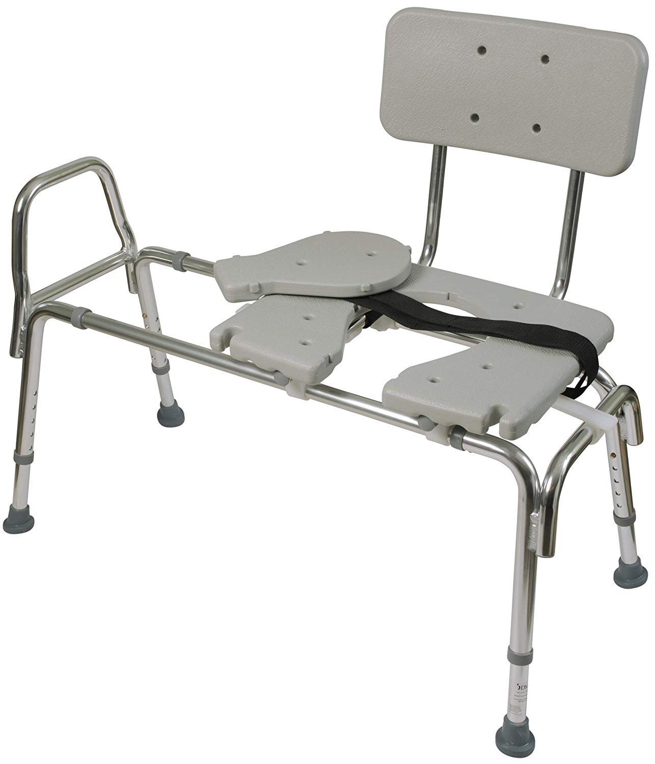 DMI Tub Transfer Bench and Shower Chair with Non Slip Aluminum Body, FSA Eligible, Adjustable Seat Height and Cut Out Access, Holds Weight up to 400 Lbs, Bath and Shower Safety, Transfer Bench