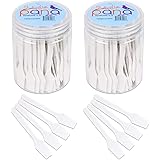 PANA (200 Pieces of White Color Cosmetic Make Up Disposable Plastic 2.5" Spatulas Skin Care Facial Cream Mask Spatula