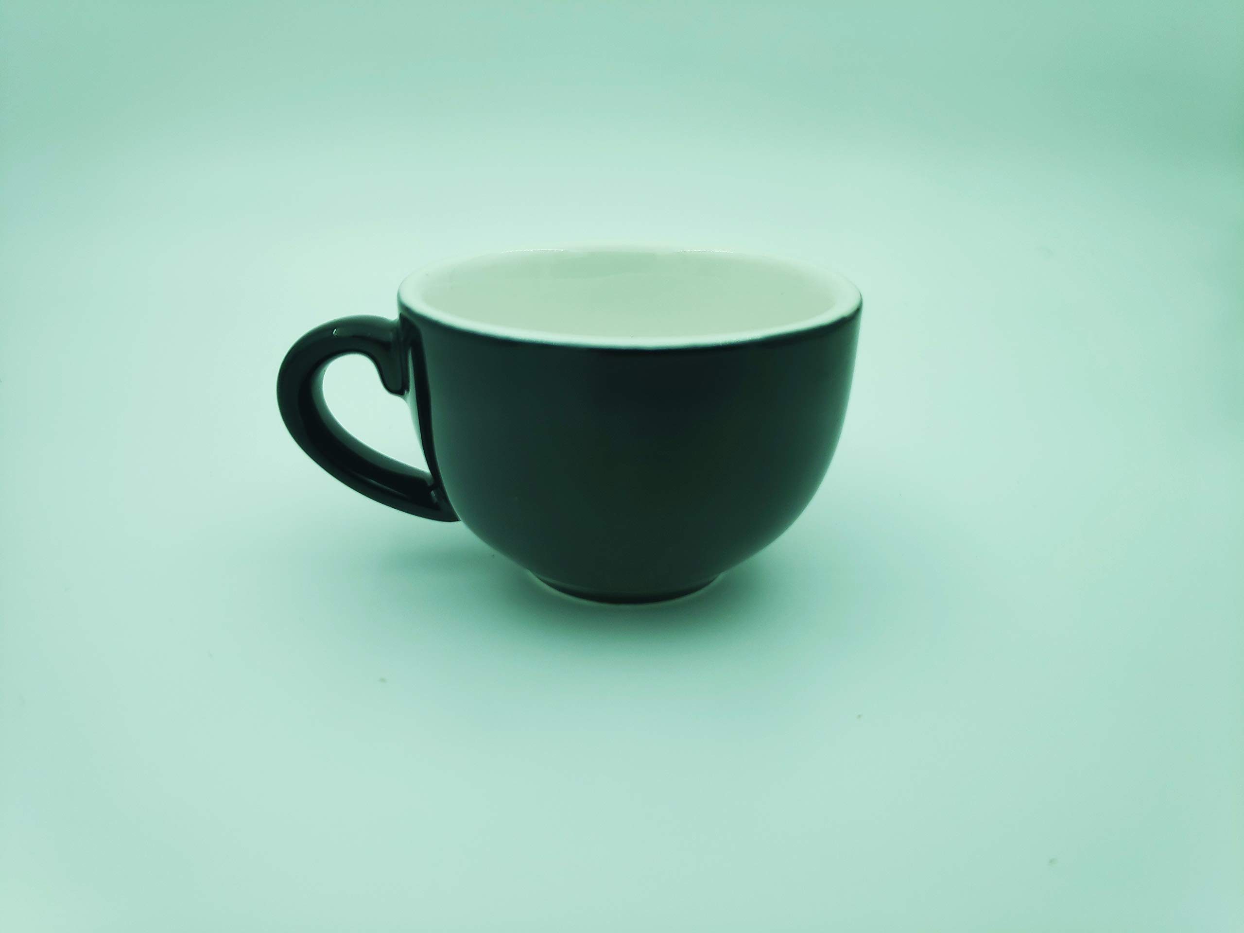 Nero - Set of 4 Modern Porcelain Black and White Espresso/Demitasse 3.2 Ounce Cups, Saucers, Stainless Steel Spoons, Tableware for Brunch, Dinner, Coffee and Dessert. By Equip