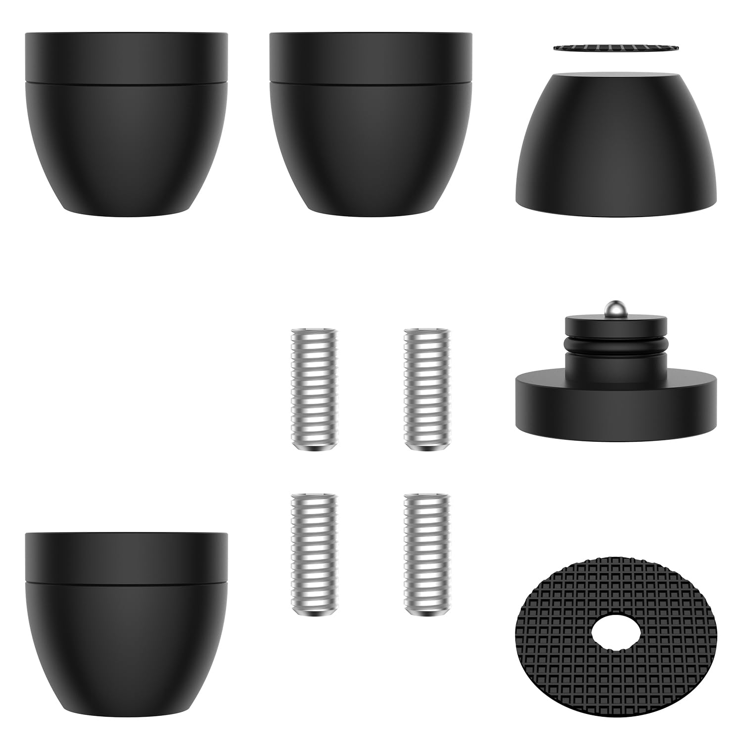 Tertullus 4 Sets Aluminum Subwoofer Speaker Feet Silver With Shock-Absorbing Beads,Hifi Turntable Adjustable Feet For Hifi Devices Amplifier Turntable Dac Recorder Cd (Black-30 x 33mm)