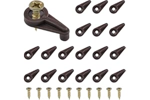 MOROBOR Glass Retainer Clips Kit, 100pcs 4mm Glass Clip Glass Cabinet Clips with Screws and Clear Storage Box for Fixing Glass Cabinet Doors (Brown with Gold Screw)