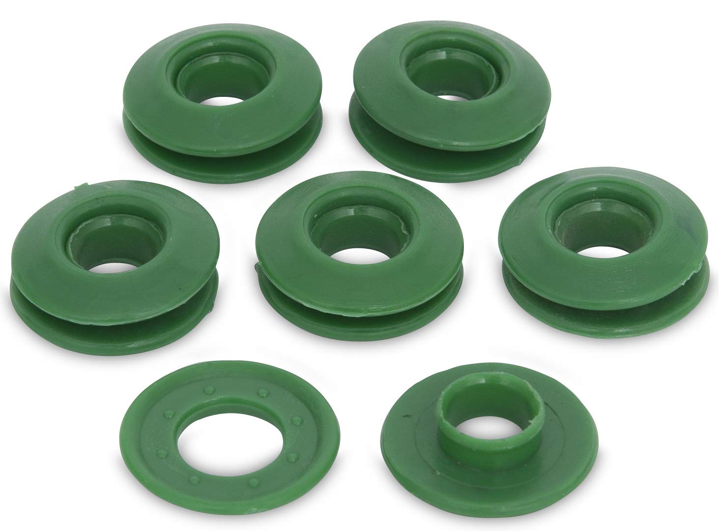 Windhager Plastic Grommets All Purpose Eyelets Eyelet for Fence Panels Round Eyelets Pack of 6 Green