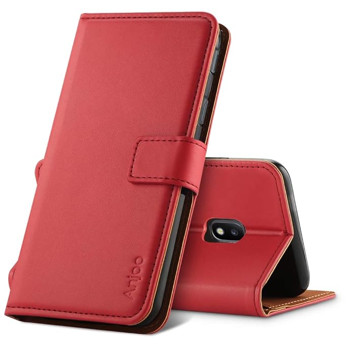 Anjoo Kompatibel für Samsung Galaxy J3 2017 Hülle, Handyhülle für Galaxy J3 2017 Schutzhülle, Tasche Leder Flip Case Brieftas