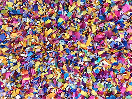 Indian Fusion Mix Biodegradable Confetti Bright Multi-colored Blue Magenta Pink Purple Orange Yellow Birthday Decorations Bulk Pack InsideMyNest (25 Handfuls)