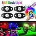 AMBOTHER 4Pcs Car RGB LED Rock Underglow Lights Kit Underbody Waterproof Trail Rig Neon Lights Kit with Cell Phone APP Mini Blue++++tooth Control for JEEP Off Road Trucks Car ATV SUV Vehicle Boat