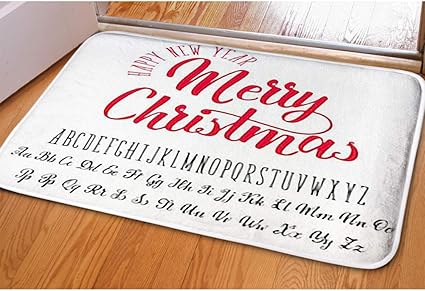 Amazon 屋内エリアラグ リビングルームカーペット ホームデコラグ 寝室フロアマット メリークリスマス 手書きラテンアルファベット Ibathrugs ラグ カーペット 通販