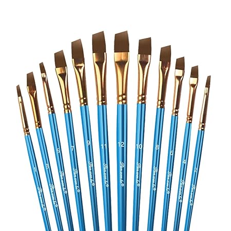 12 Pezzi Pennelli Pittura Set Pennelli Pittura Nylon Artista Pennello Acrilico Set Di Pennelli Per Pittura Acrilica E Pittura Ad Olio In Nylon