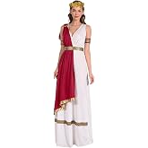 Toga Costume Woman Greek Goddess Cosplay Set Adults Halloween Outfits | Toga Costume Woman Greek Goddess Cosplay Outfits Dress Roman Empress Costume Armbands Belt Headpiece for Adults Halloween