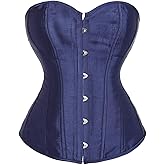 ADELCE Women's Sexy Boned Overbust Shaper Push Up Bodysuit Lace up Corsets and Strap Bustiers Top S-6XL