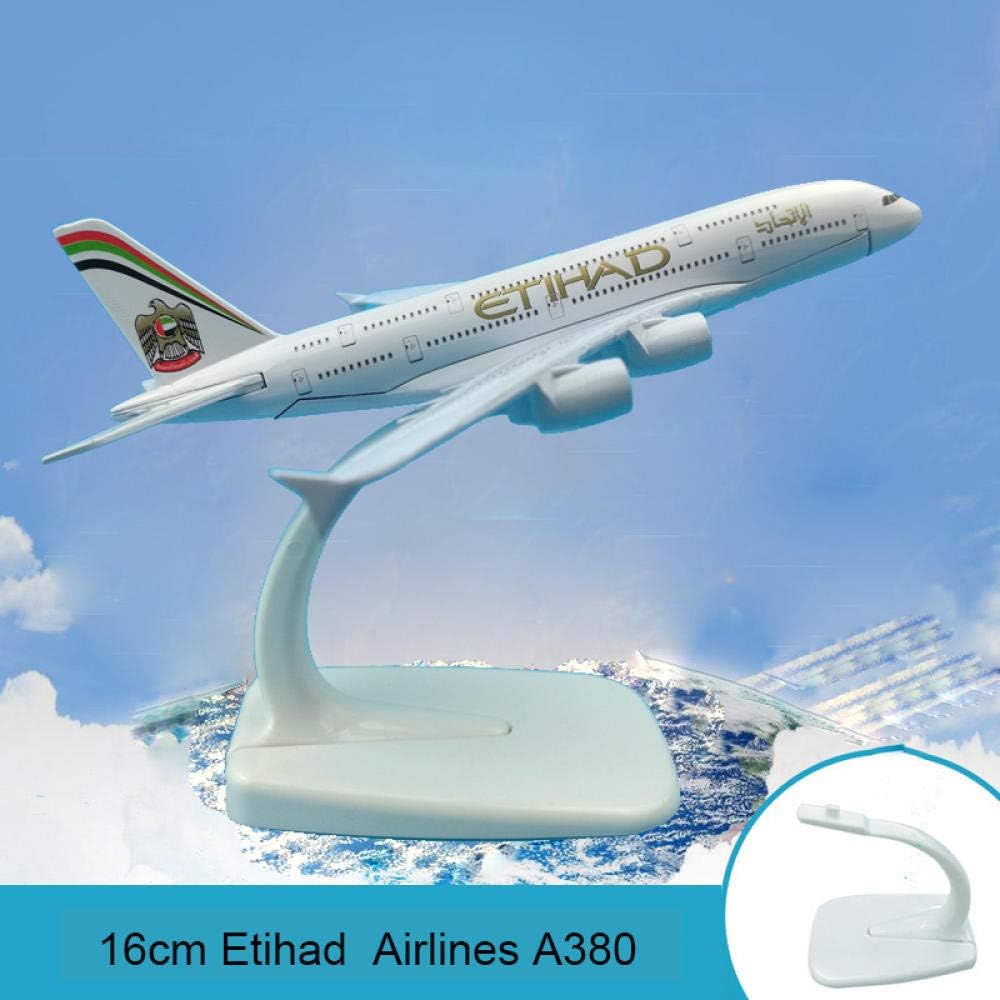 HCBYJ 16cm Etihad A380 Airbus Airplane Model Simulation Solid Metal A380 1:400 diecast Airlines Model