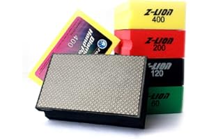 Z-Lion Electroplated Diamond Hand Polishing Pads Foam Back for Granite Marble Stone Glass Ceramic(4pcs/set)