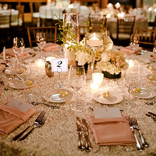 LINPOZONE Circle Table Number Holders for Weddings (24 Pack), 3.5" Place Card Holders for Restaurants, Party, Dinners and Event