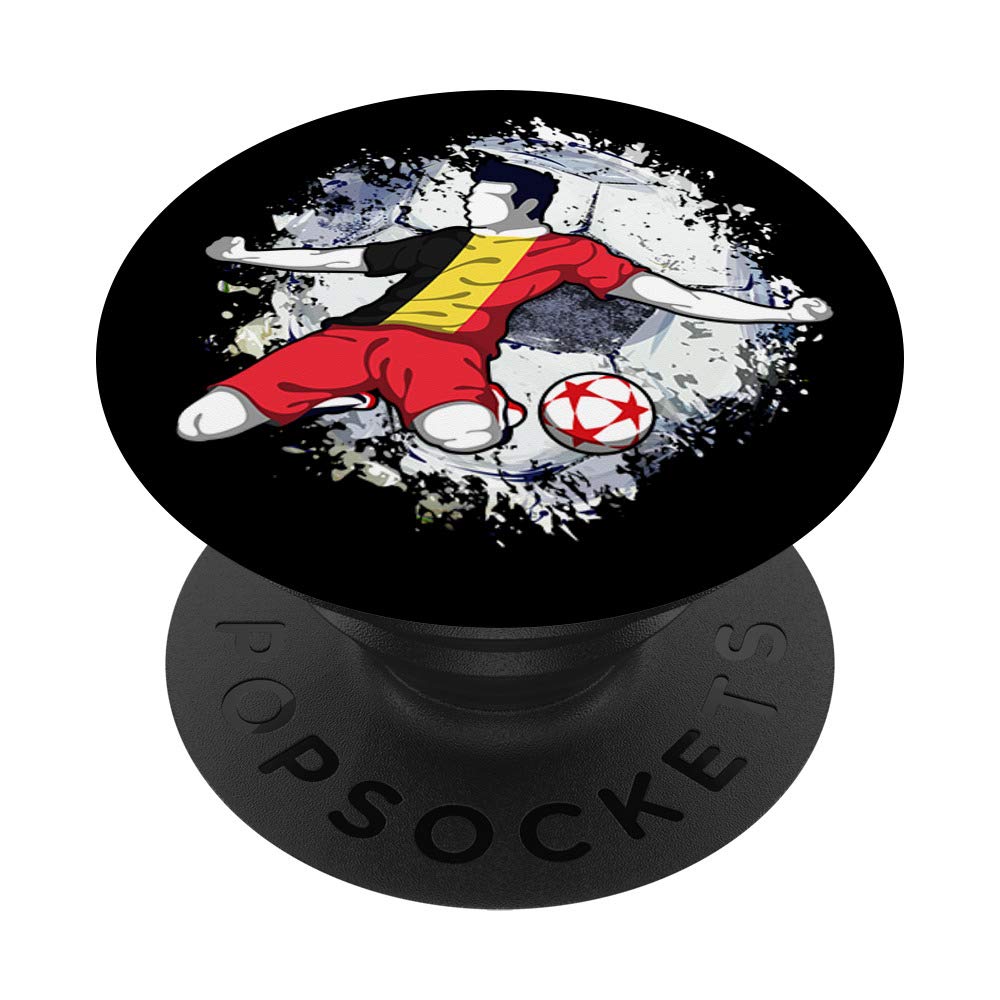 Belgium Soccer Belgian National Flag Football Striker Design PopSockets PopGrip: Swappable Grip for Phones & Tablets