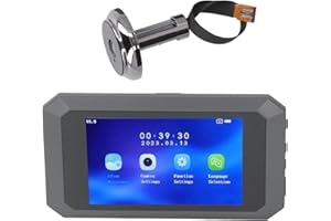 YUNIR Video Doorbell, 3.97 Inch Color Display 1080P Peep Hole Camera with 135° Wide Angle, Infrared Fill Light, Rechargeable Visual Doorbell, for Home Security