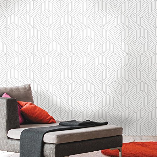 5 Stripped+Hexagon+Repositionable+Removable+Wallpaper