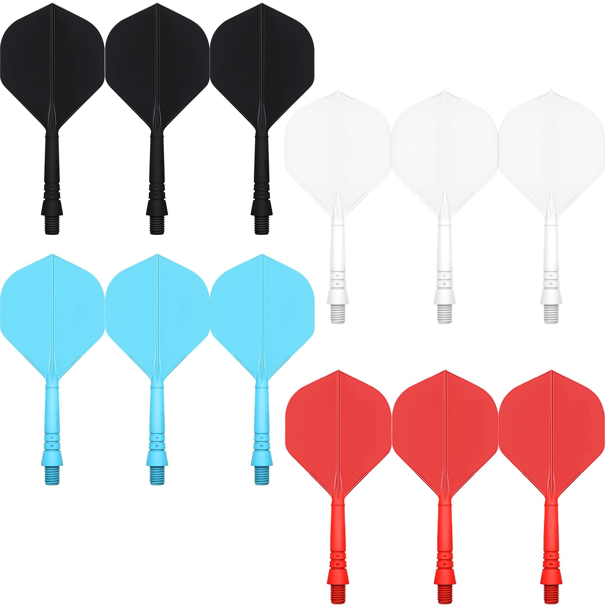 CyeeLife 2BA Moulded Integrated Shafts and Flights 12pcs of 1 Set,CF02A Dart Accessories