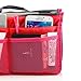 GEARONIC TM Lady Women Travel Insert Organizer Compartment Bag Handbag Purse Large Liner Tidy Bag - Hot Pink