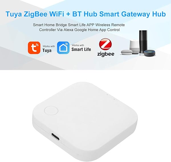 Festnight Hub Smart Gateway Hub Puente de hogar Inteligente Tuya ZigBee WiFi BT Smart Life App Controlador Remoto inalmbrico a travs de Alexa Google Home App Control