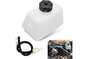 getfay 1 PC Motorcycle Fuel Tank, 4.06" x 5.67" Small Oiler with Oil Pipe and Clamp Ring, Plastic Durable Leak-proof Fuel Tank, Universal for 43cc 47cc 49cc Four-cylinder ATV Mini Motorcycle (White)