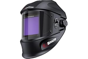 ARCCAPTAIN 3.94"X3.66" Welding Helmet Auto Darkening, 1/1/1/1 Top Optical Clarity Large Viewing Screen Solar Power Welding Hood with 4 Arc Sensor, Wide Shade 4-5/5-9/9-13 for TIG MIG ARC Welding CUT